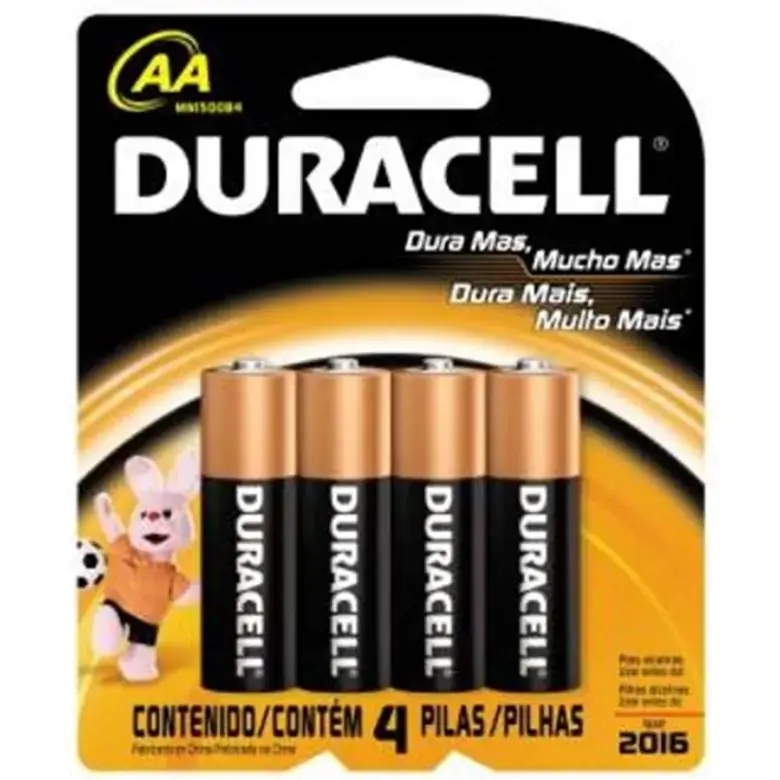 Pilha Alcalina Aa Mn 1500b4 Duracell 4 Unidades 1,5v