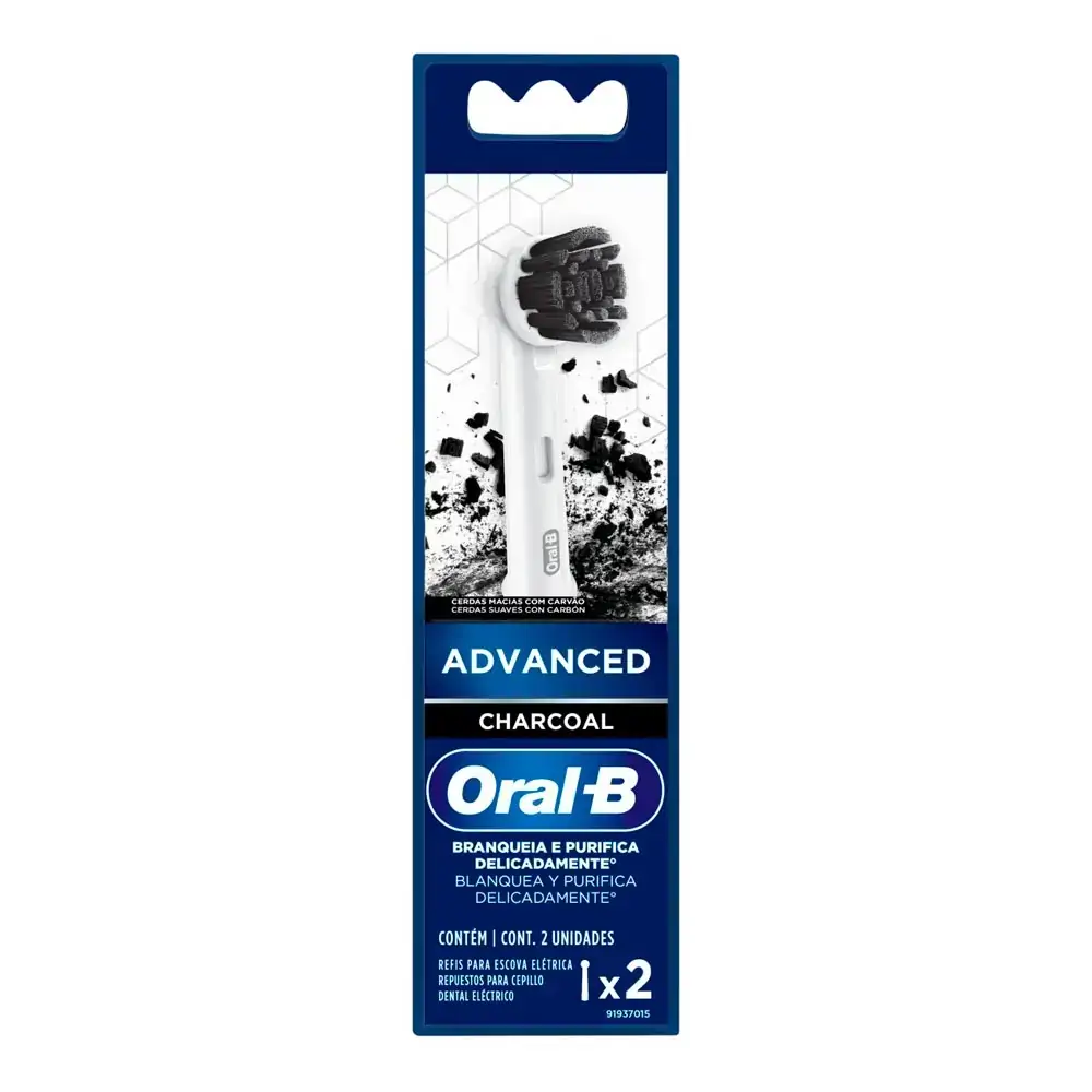 Refil Escova Dental Elétrica Oral-B Advanced Charcoal 2 Unidades