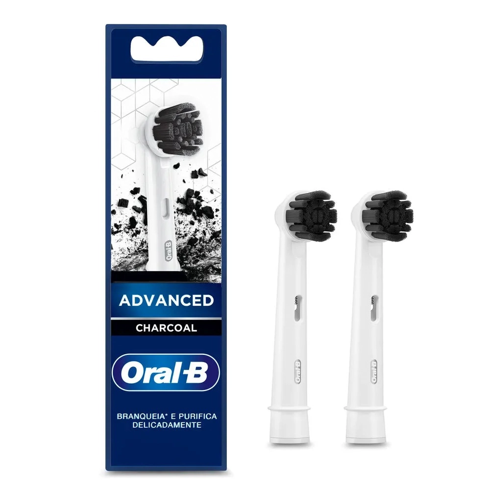 Refil Escova Dental Elétrica Charcoal Oral B Advanced 2 Unidades