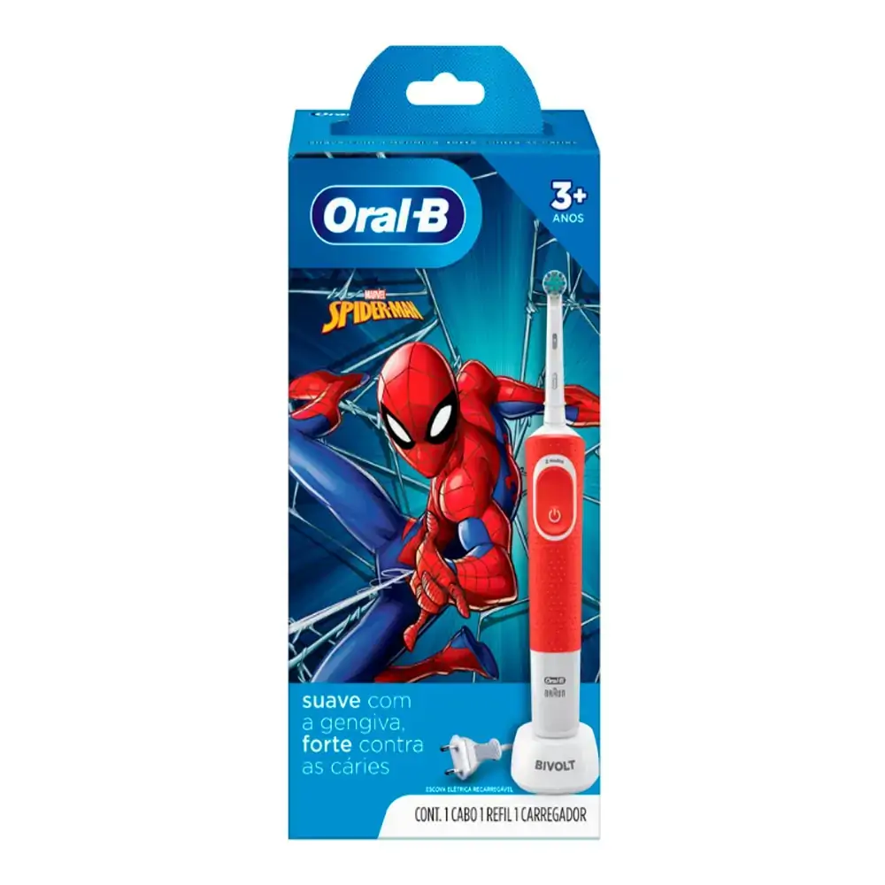 Escova Dental Elétrica Oral B Spider-Man 1 Unidade