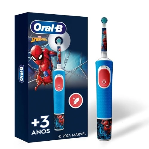 Escova Dental Elétrica Infantil Recarregável Spider Man Oral B Bivolt
