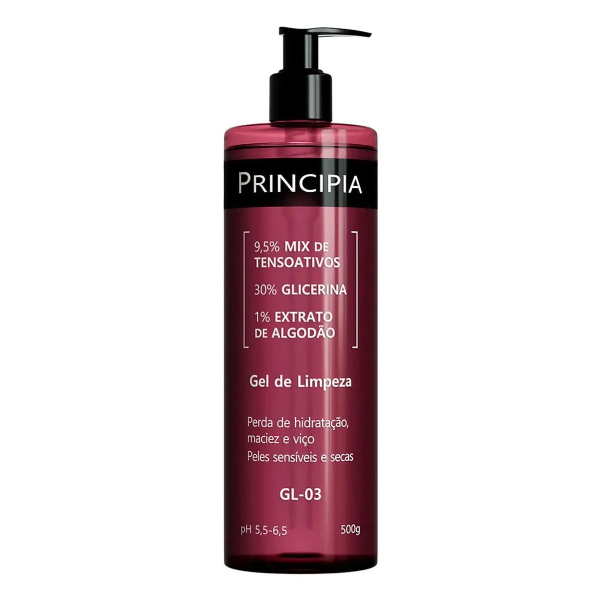 Gel De Limpeza Principia 500ml 9,5 Tenso 30 Glic 1 Extrato D/algodão