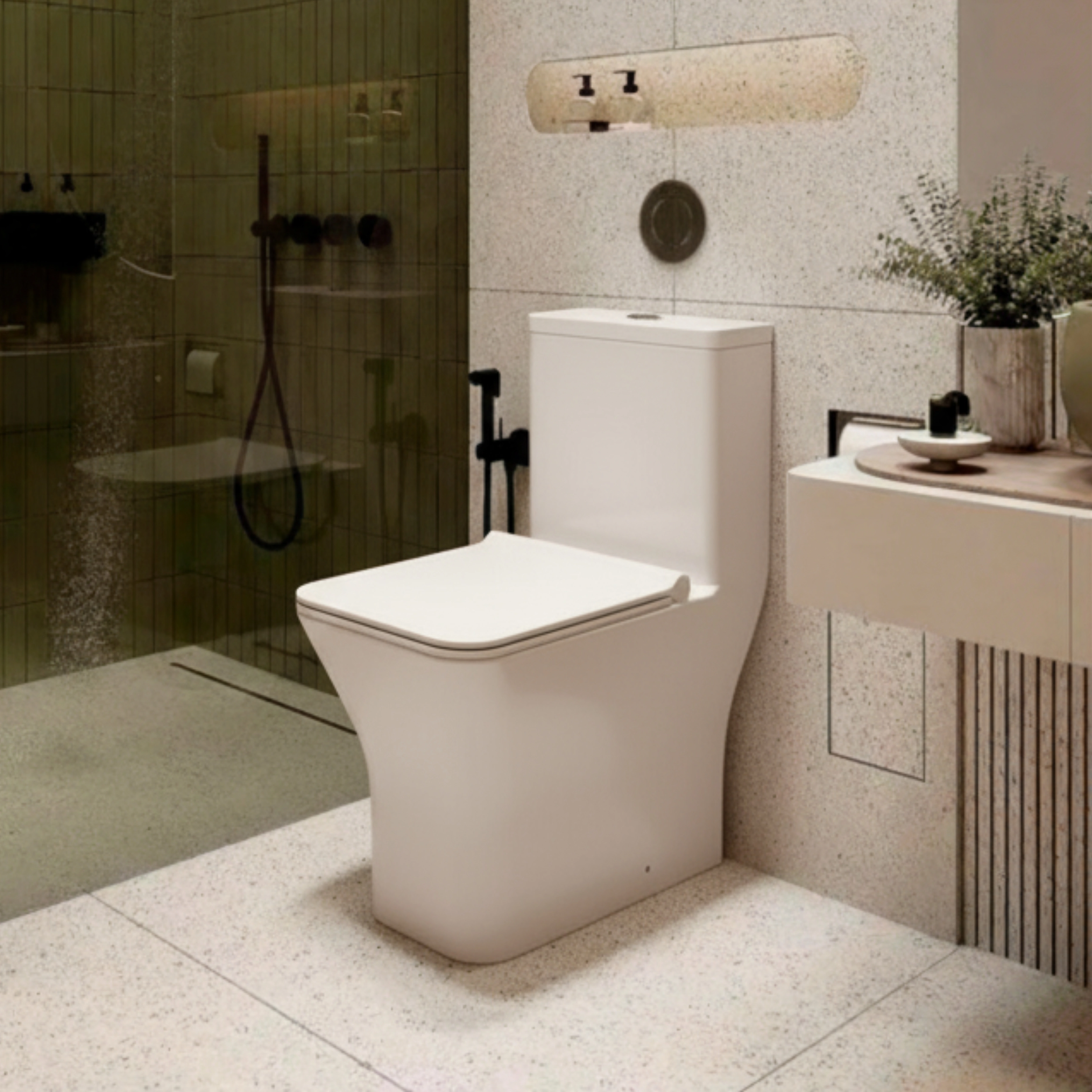 Vaso Sanitario Monobloco Produzido Em Ceramica Esmaltada Com Acessorios, Cor Branca. Composto De Ass