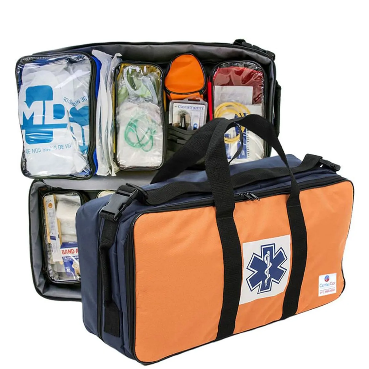 Bolsa para Resgate Laranja e Azul M Completa