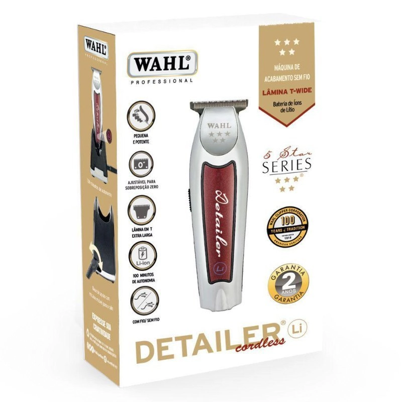 Maquina P/acabamento Wahl Detailer Cordless Silver Lithium 1un