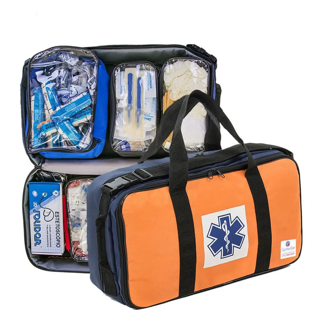 Bolsa para Resgate Laranja e Azul P Completa