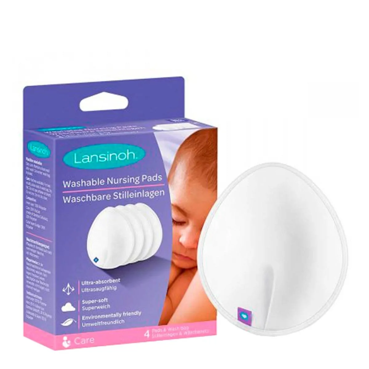 Absorvente para Seios Lansinoh Lavavel 4 Unidades