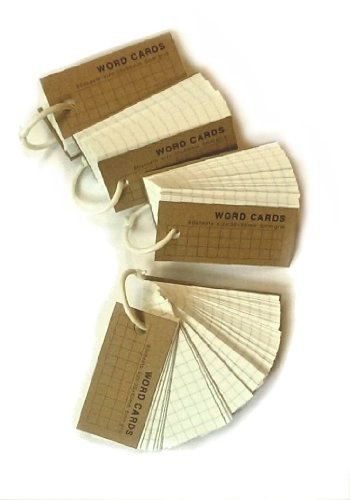 Mini Blank Flash Cards With Binder Ring 1.25 X 2.5 Set Of 4 Decks, 80 Cards Each 320 Cards
