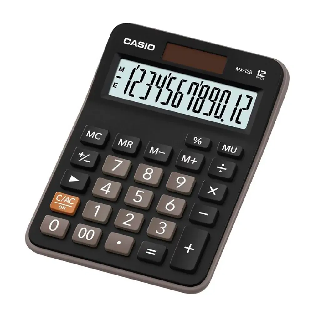 Calculadora De Mesa 12 Dig. Preta Solar/bateria Unidade Mx 12b W4 Dc Casio