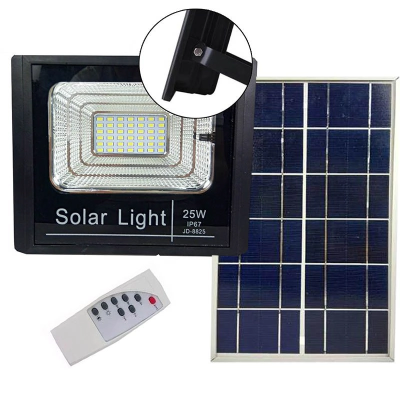 Refletor Solar Holofote Led 50w Placa Solar Controle Completo Iluminacao Sensor (zem-31549-a)