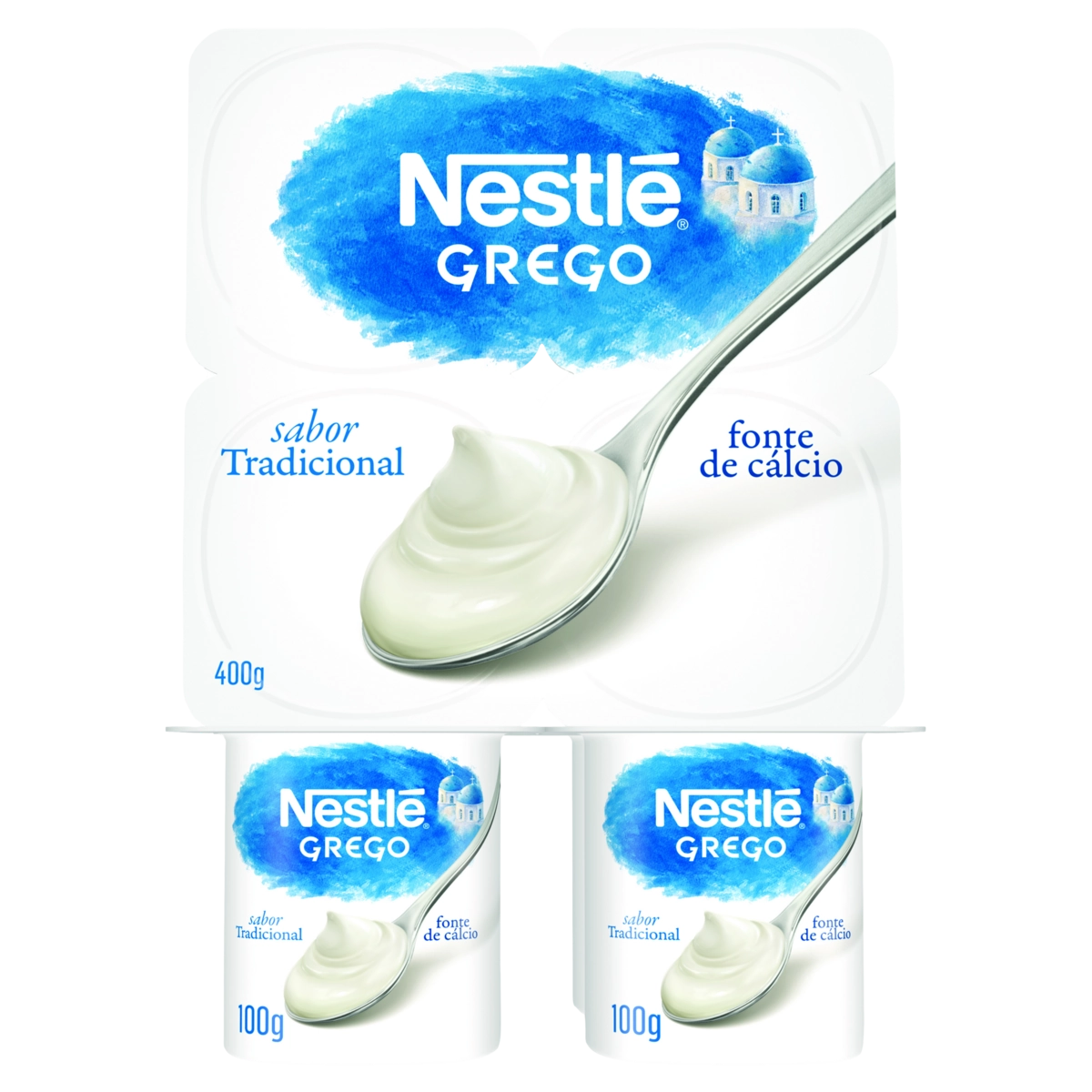 Iogurte Grego Tradicional Nestlé Bandeja 400g 4 Unidades