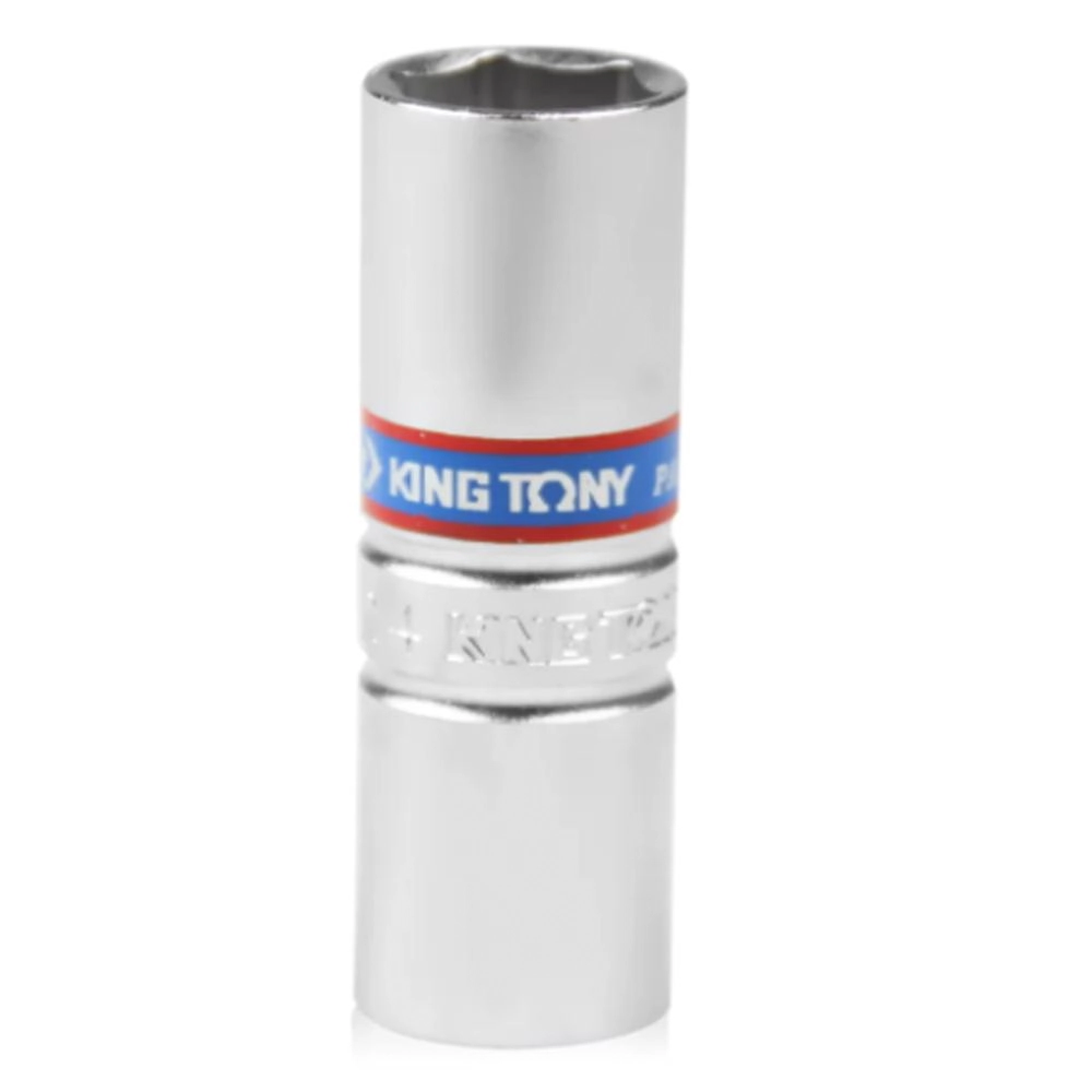 Soquete Vela Sextavado 14mm X 3/8 Borracha  - 36b514 - King Tony