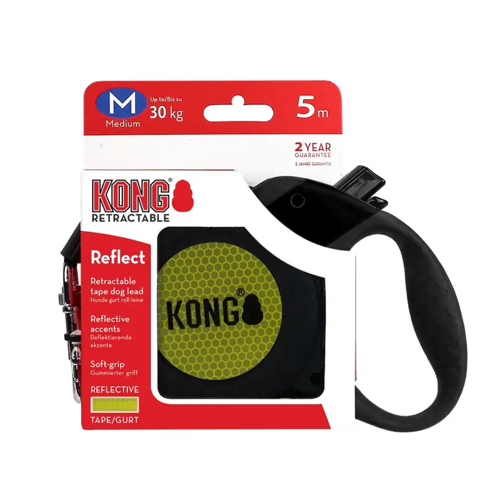 Guia Kong Paw Reflective Preto Tamanho M