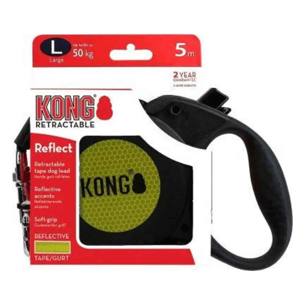 Guia Kong Paw Reflective Preto Tamanho G
