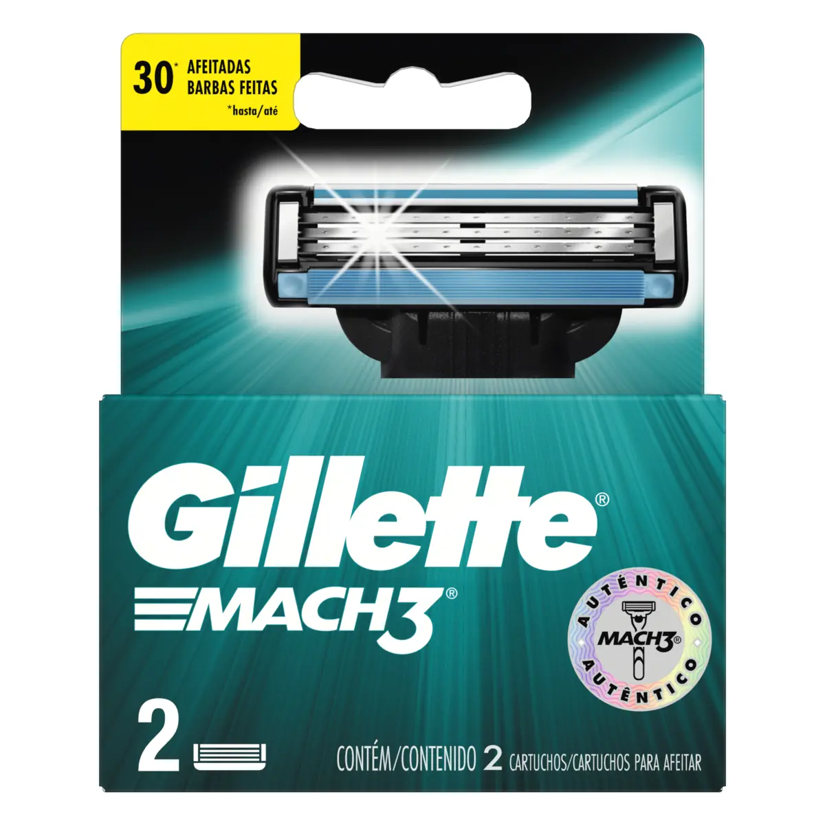 Carga Aparelho Gillette Mach3 C/2 Unidades