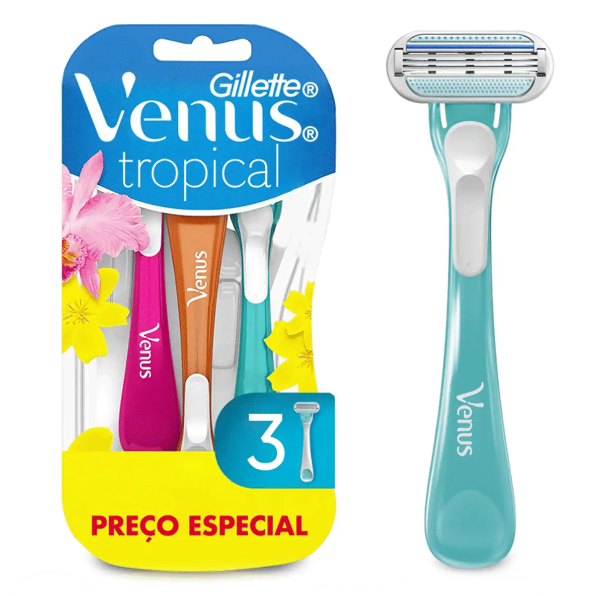Aparelho De Depilação Gillette Venus Tropical 3 Unidades