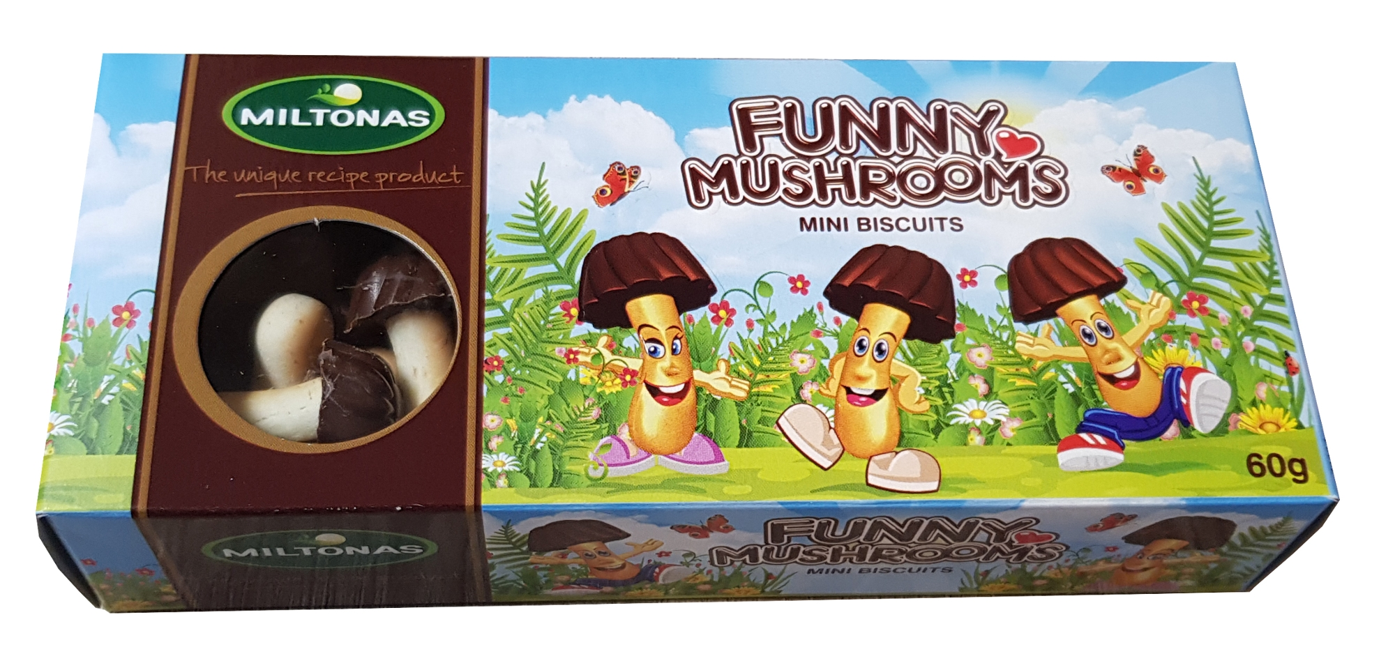 Bisc.funny Mushrooms Choc.60gr