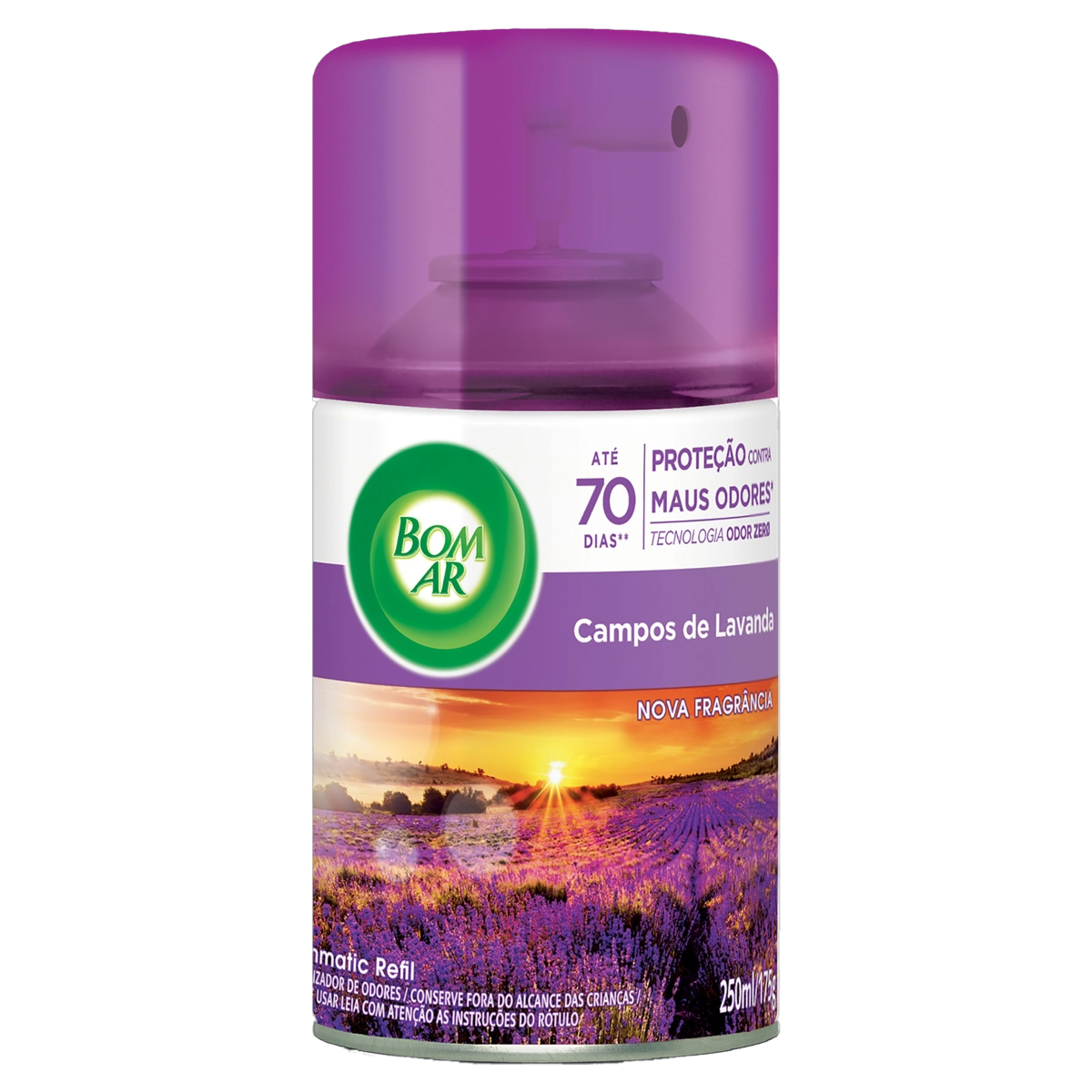 Neutralizador De Odores Campos De Lavanda Freshmatic Bom Ar Frasco 250ml Spray Refil