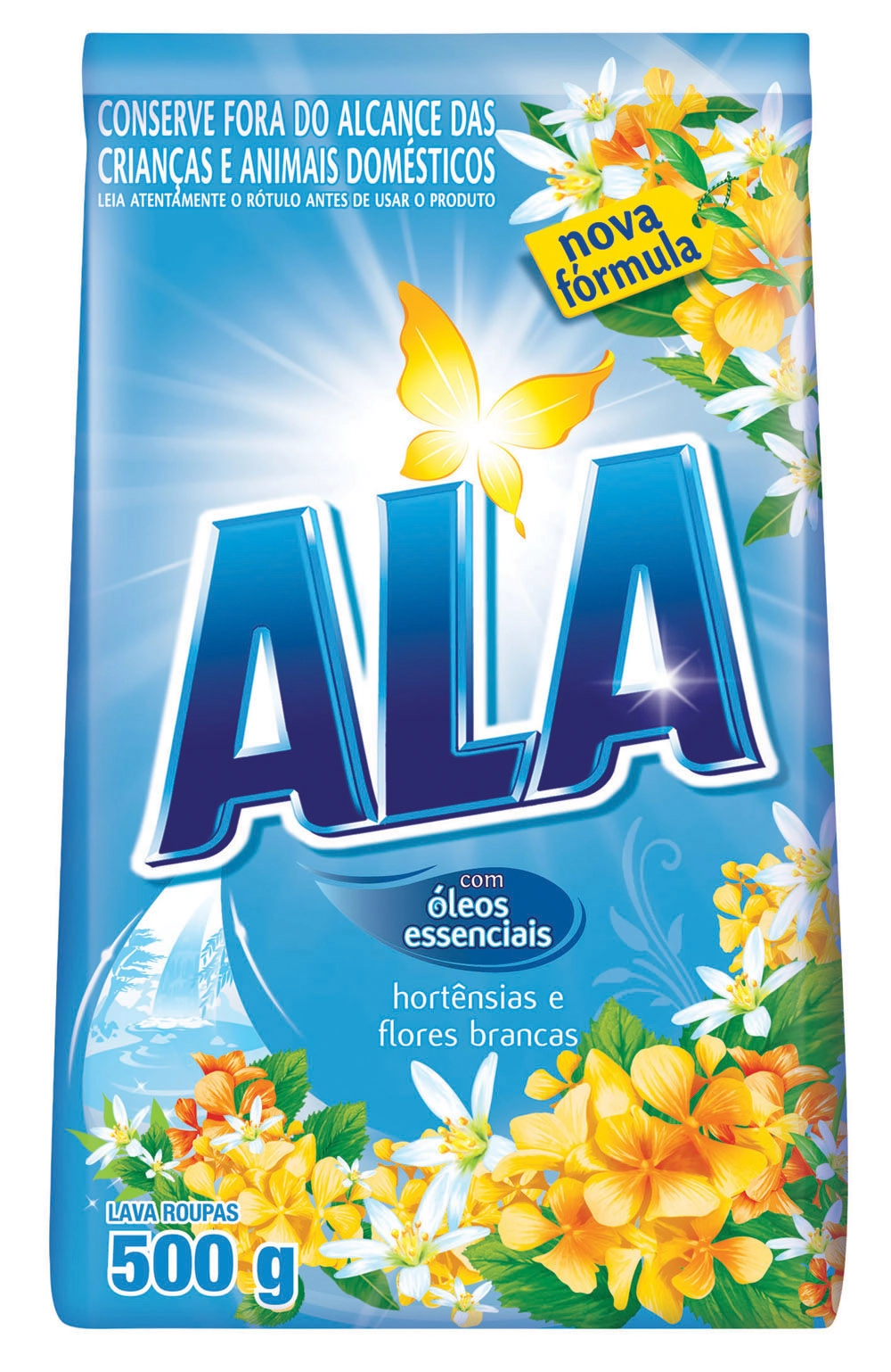 Detergente Em Pó Ala Hortênsias E Flores Brancas 500g
