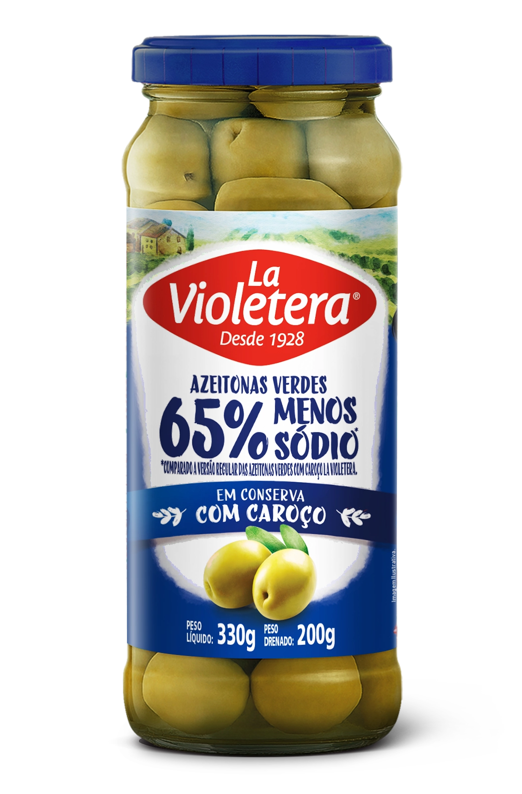 Azeitona Verde La Violetera Menos Sodio Vd 200g