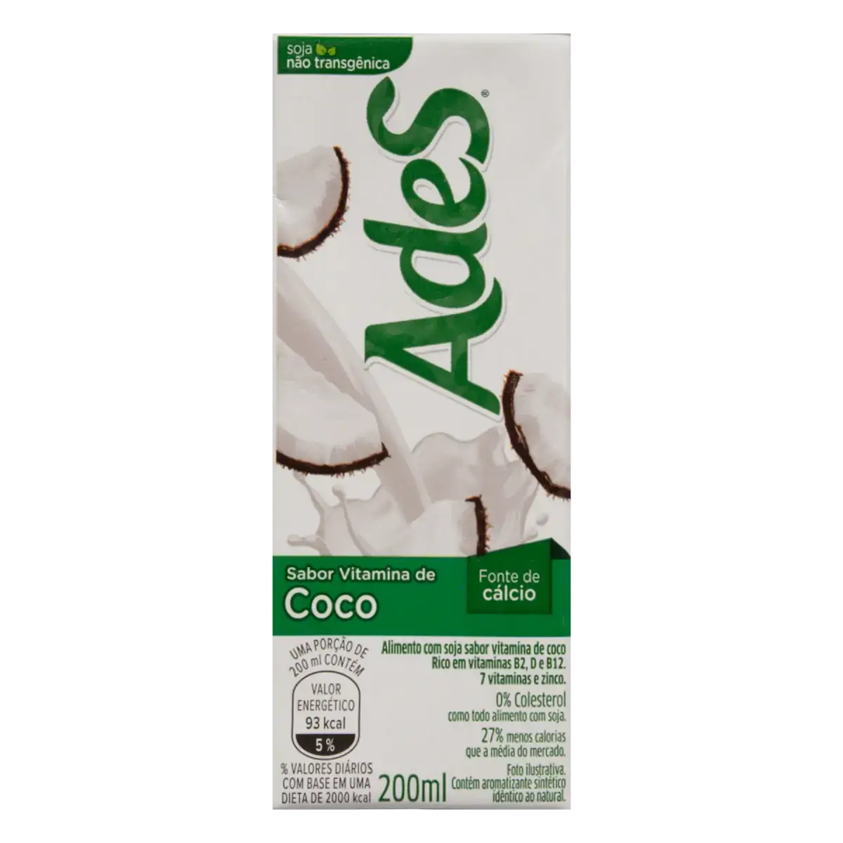 Bebida à Base De Soja Vitamina De Coco Ades Caixa 200ml