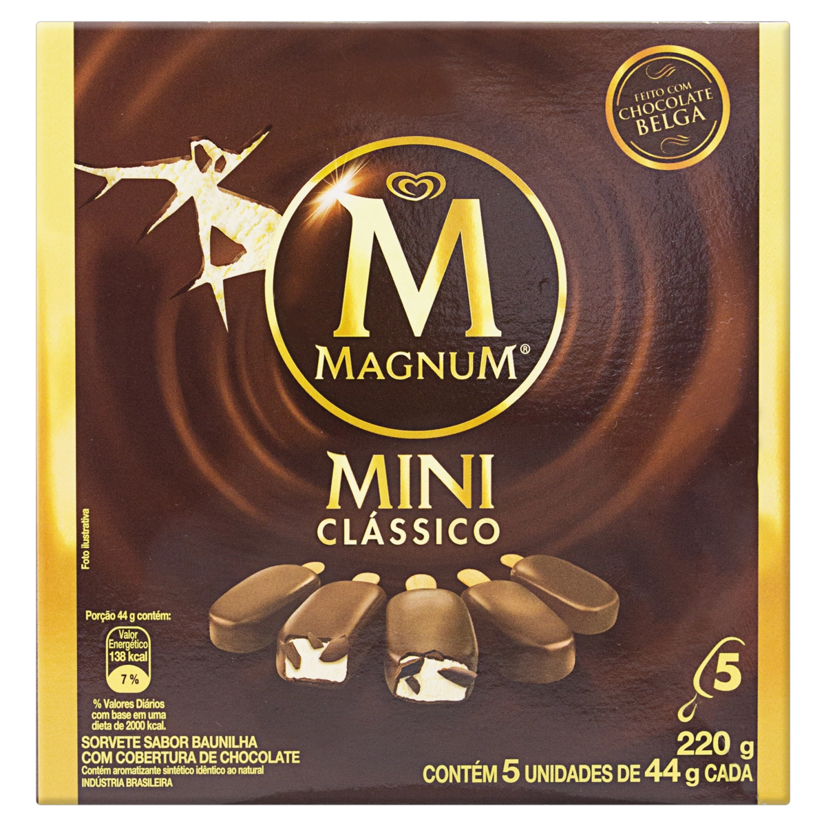 Sorvete Clássico Magnum Mini Caixa 220g 5 Unidades