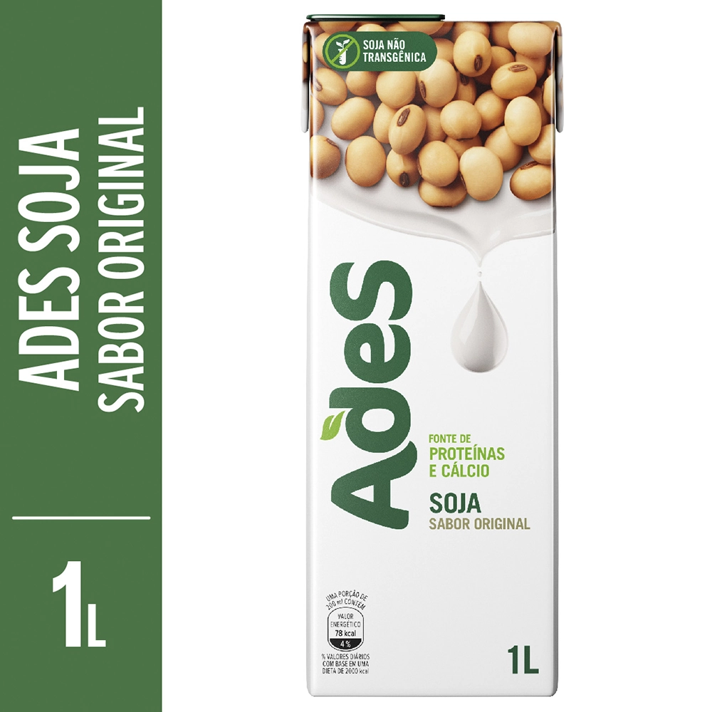 Bebida à Base De Soja Original Ades Caixa 1l