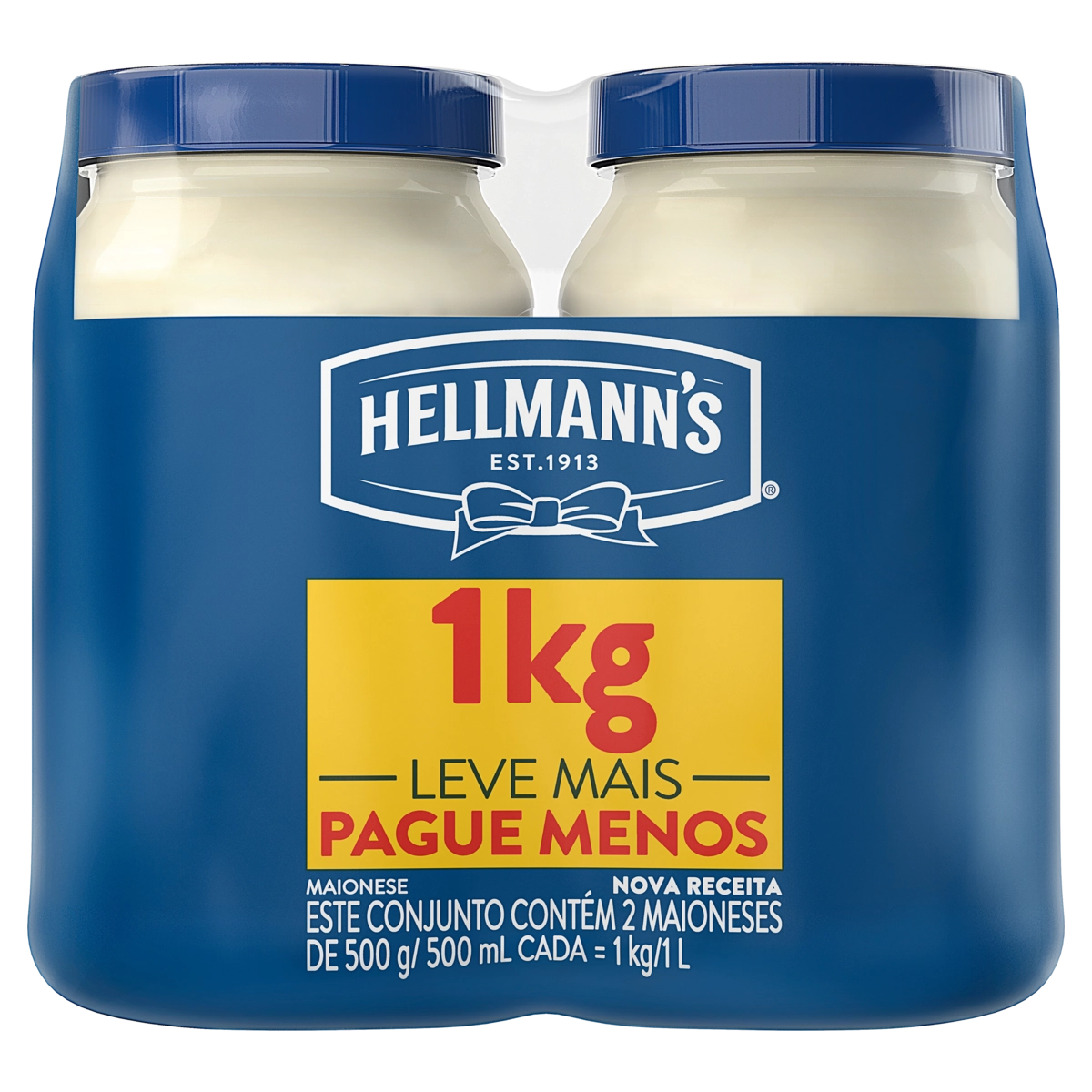 Pack Maionese Hellmanns Pote 1kg 2 Unidades Leve Mais Pague Menos