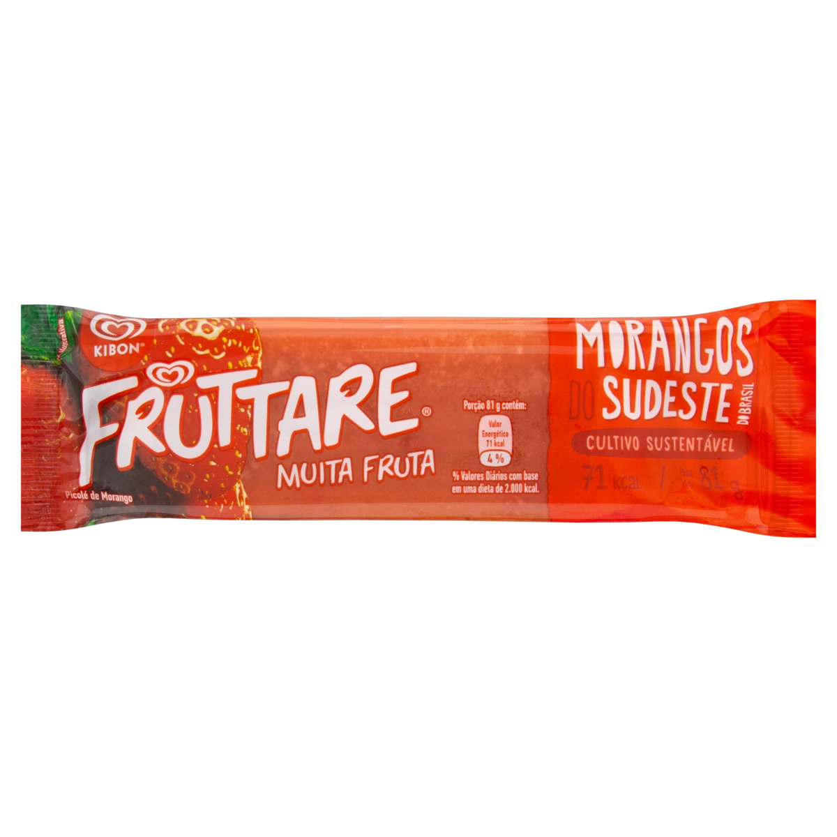 Picolé Morango Kibon Fruttare Pacote 55g