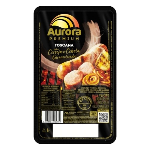 Acg Linguica Aurora Premium 500g Cerveja E Cebola