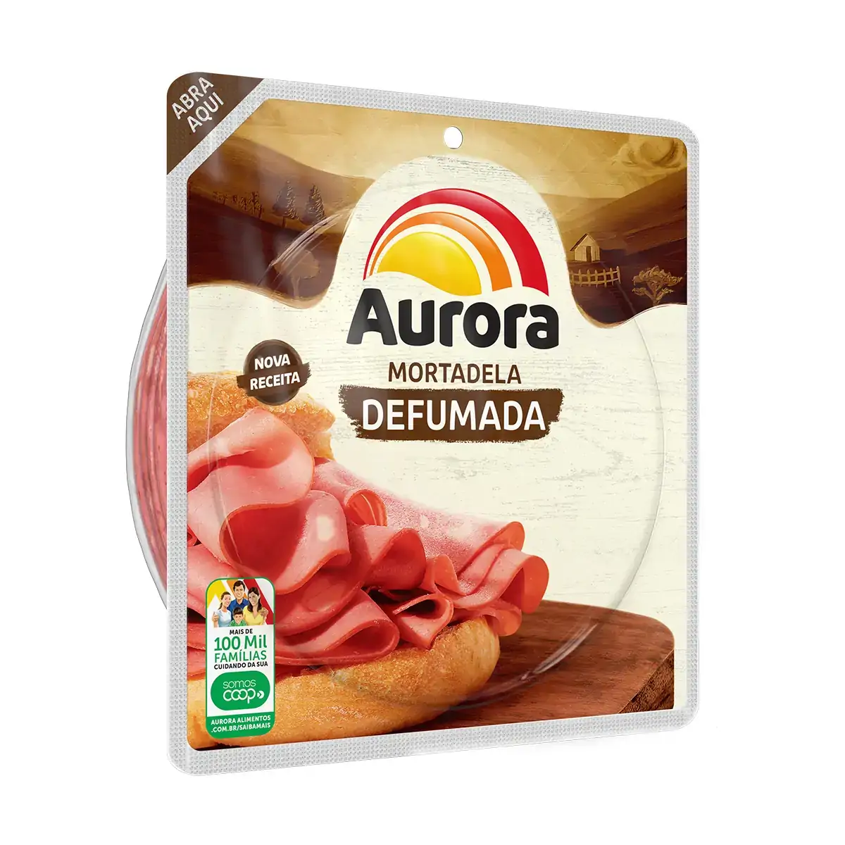 Mortadela Defumada Aurora 180g Fatiada