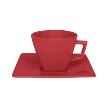 Xicara De Cha 200ml Com Pires Red
