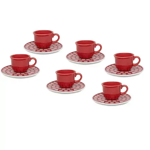 Cj.cafezinho Oxford C/12 Pcs Floreal Renda