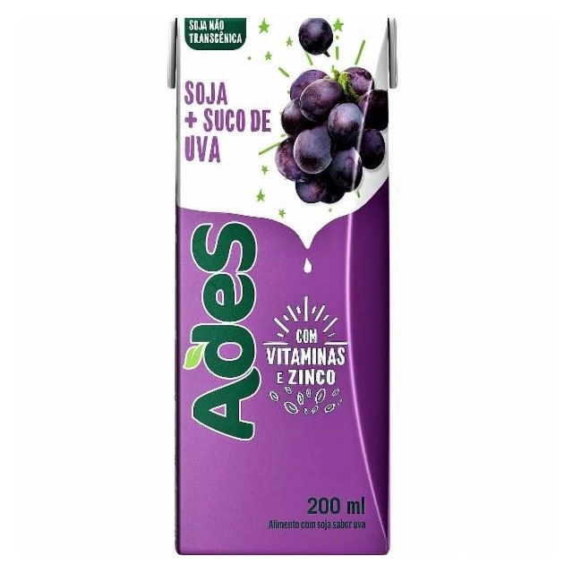 Bebida à Base De Soja Uva Ades Caixa 200ml