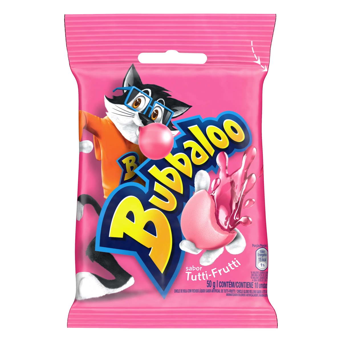 Chiclete Tutti Frutti Bubbaloo Pacote 50g 10 Unidades
