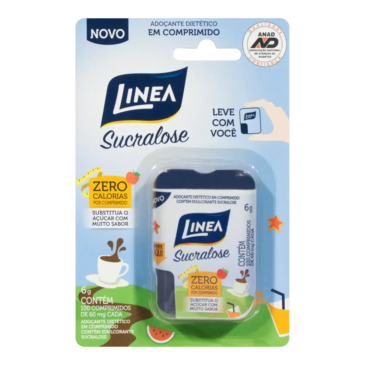 Adoçante Em Comprimido Sucralose Linea Blister 6g 100 Unidades