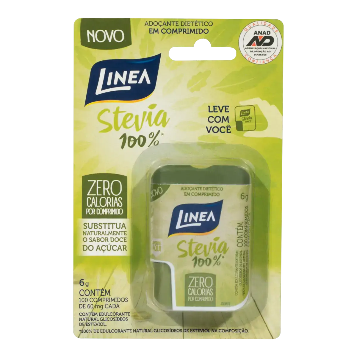 Adoçante Em Comprimido Stevia Linea Blister 6g 100 Unidades