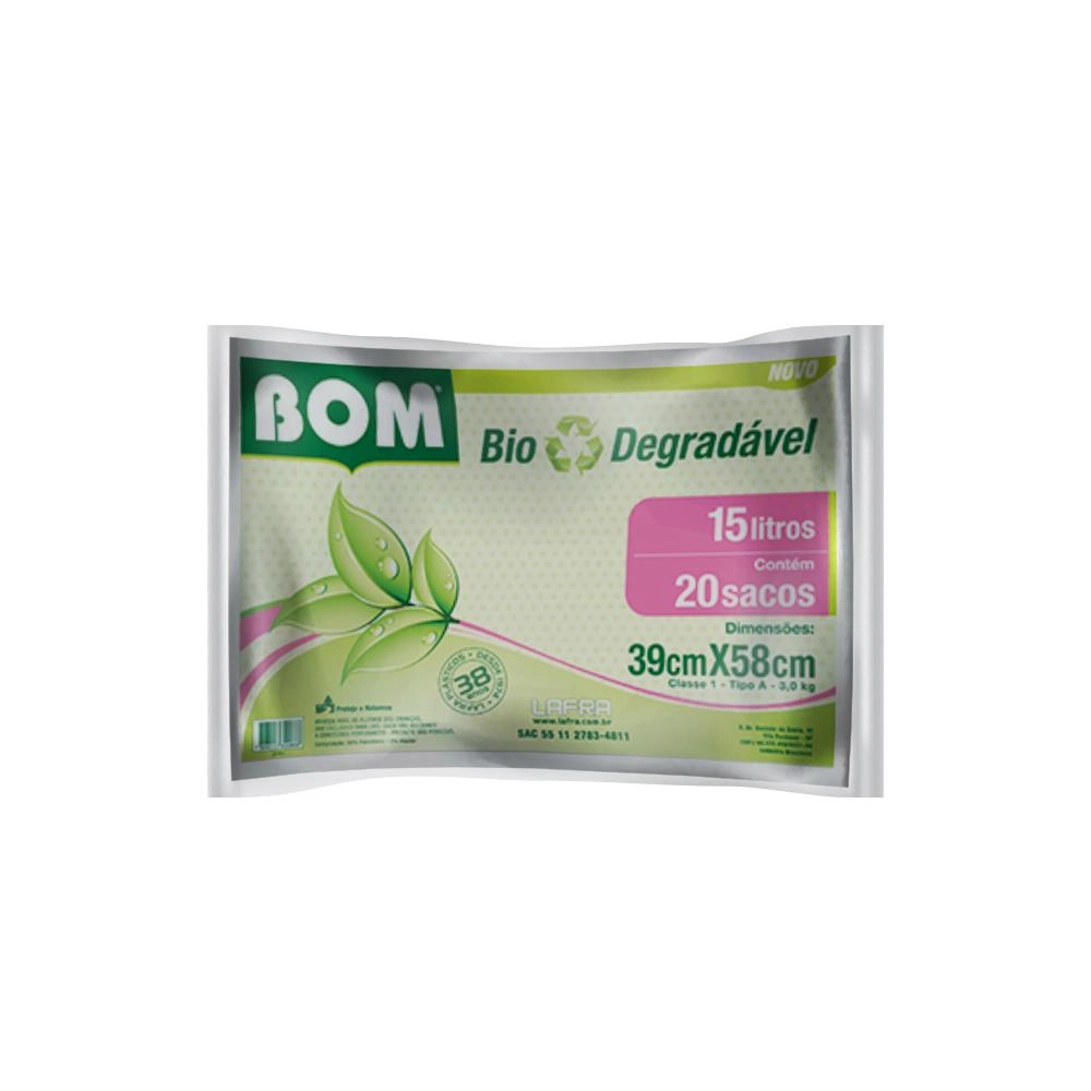 Saco De Lixo Bom Bio Azul 15lts C/20