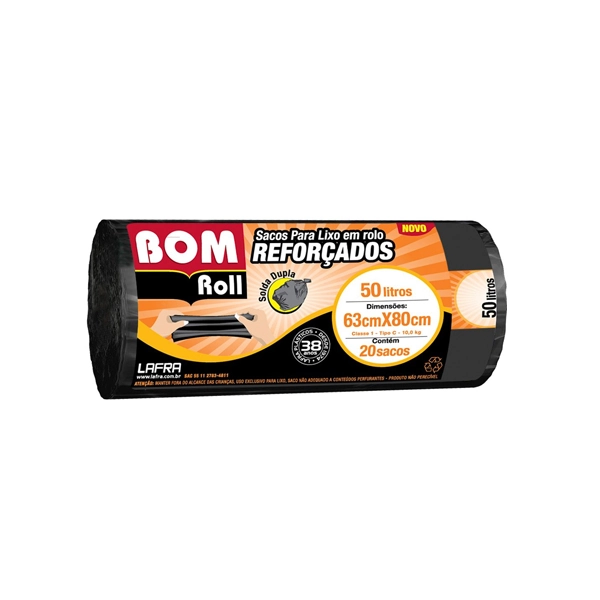Saco De Lixo Preto Em Rolo Lafra 30 Litros
