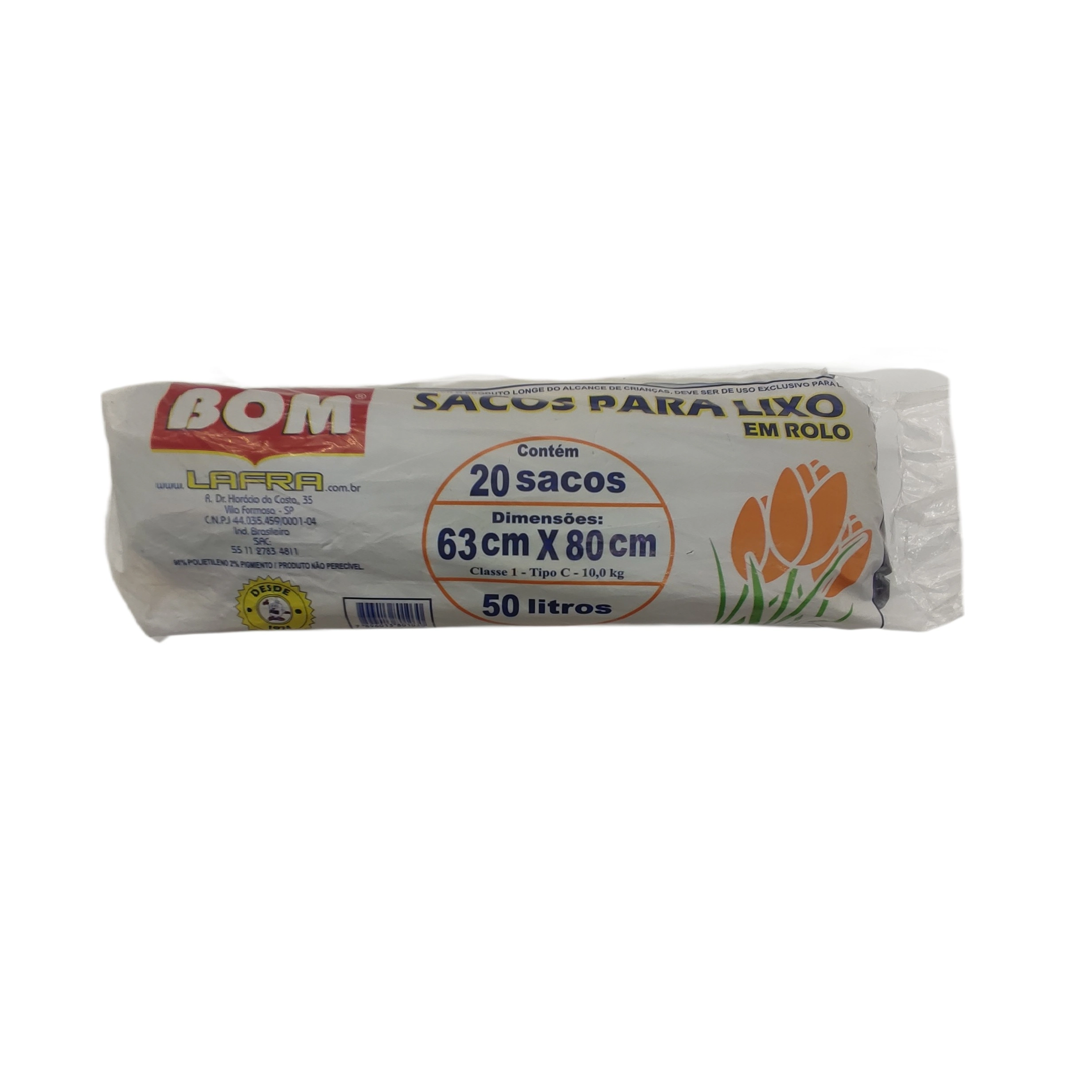 Saco Lixo Bom Roll 50l Preto C/20