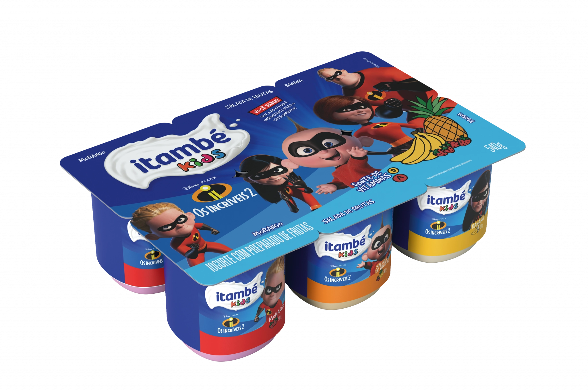 Iogurte Parcialmente Desnatado Morango Salada De Frutas Banana League Of Superpets Itambé Kids Bande