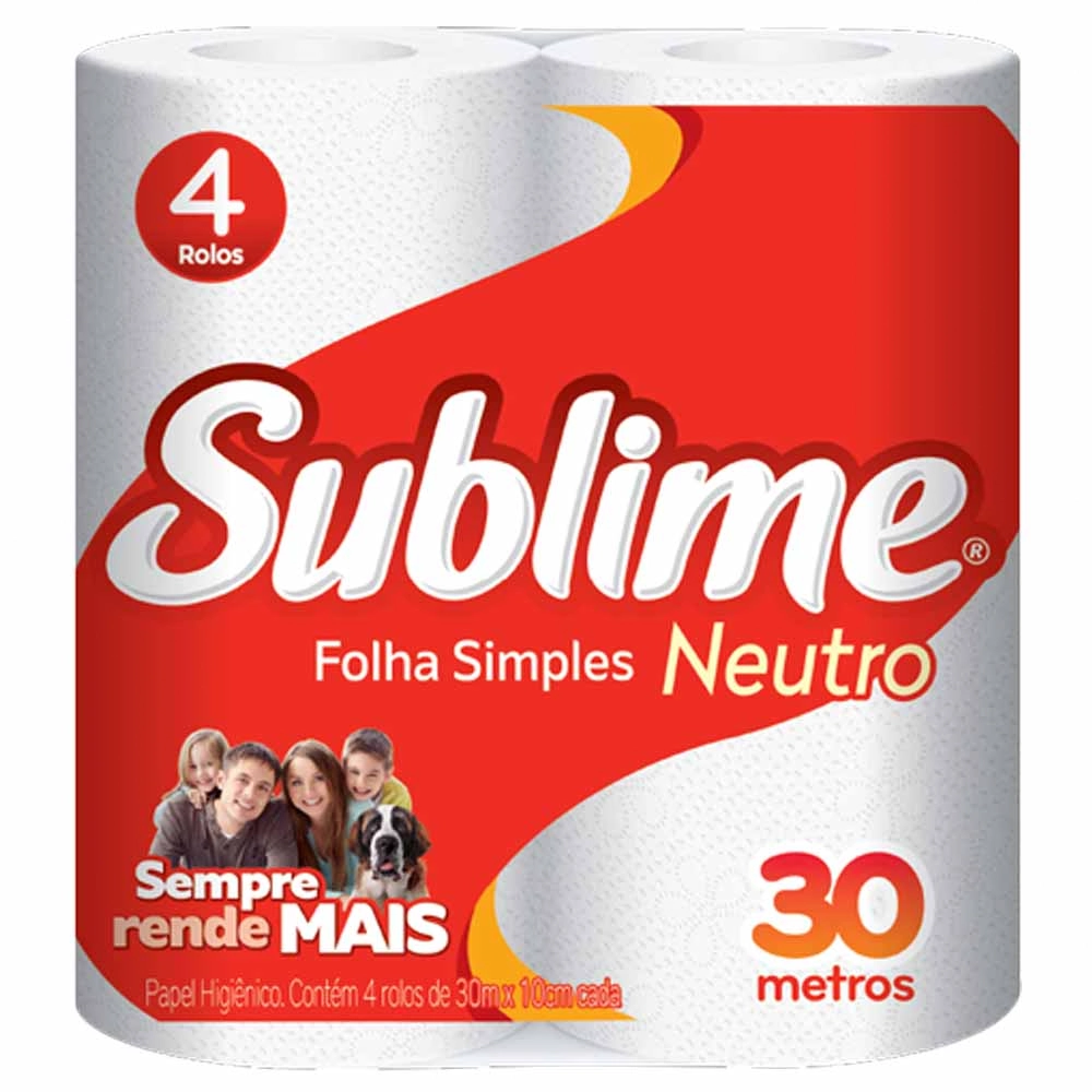 Papel Higiênico Sublime Neutro Pacote 4 Unidades