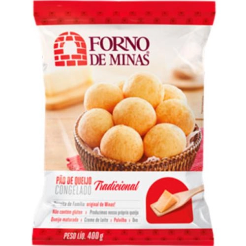 Pão De Queijo Congelado Tradicional Forno De Minas Pacote 400g