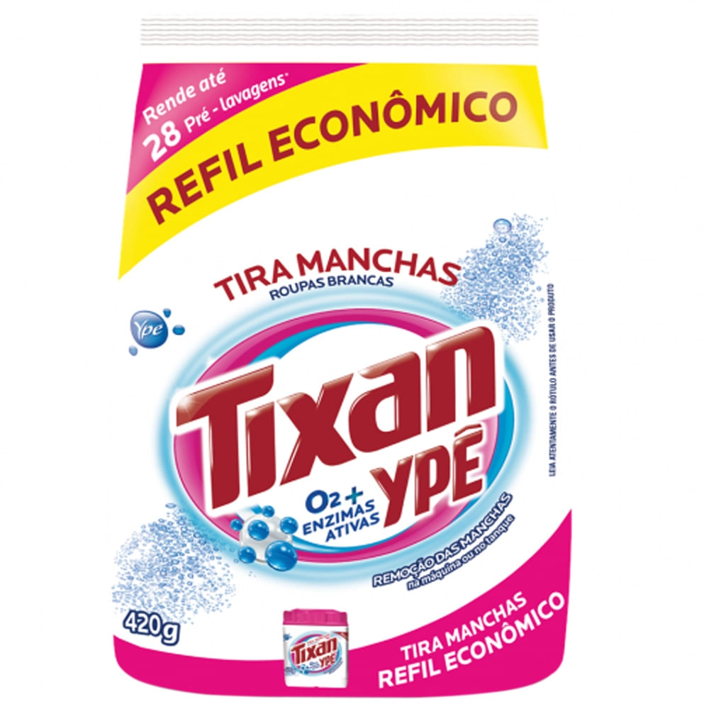 Tira Manchas Pó Roupas Brancas Tixan Ypê Pacote 380g Refil Econômico