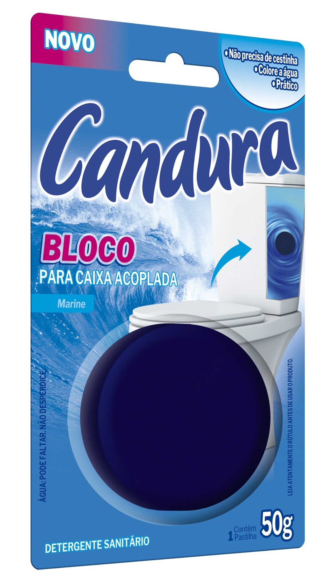 Detergente Sanitário Bloco Para Caixa Acoplada Marine Candura 50g