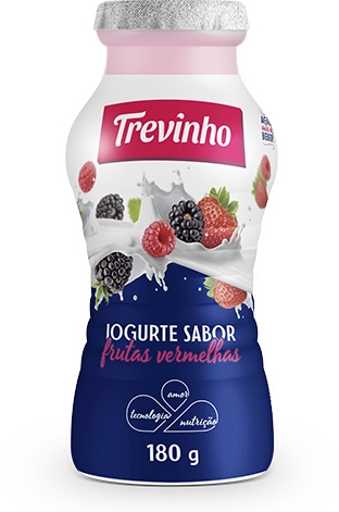 Iogurte Parcialmente Desnatado Frutas Vermelhas Trevinho Frasco 180g