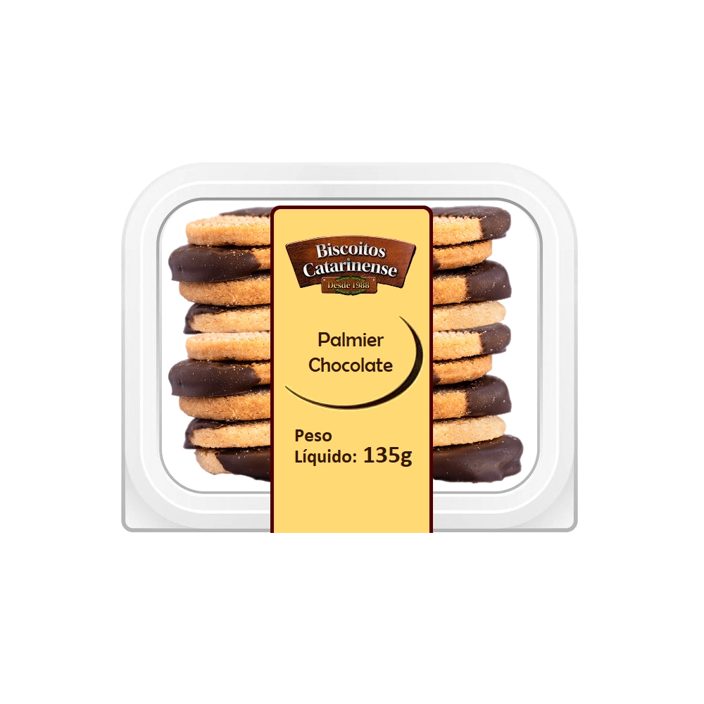 Folhados Suicos Palmier Catarinense Caramelizado Com Chocolate