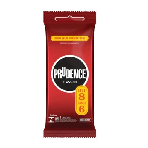 Preservativo Masculino Lubrificado Prudence Pacote Leve 8 Pague 6 Unidades