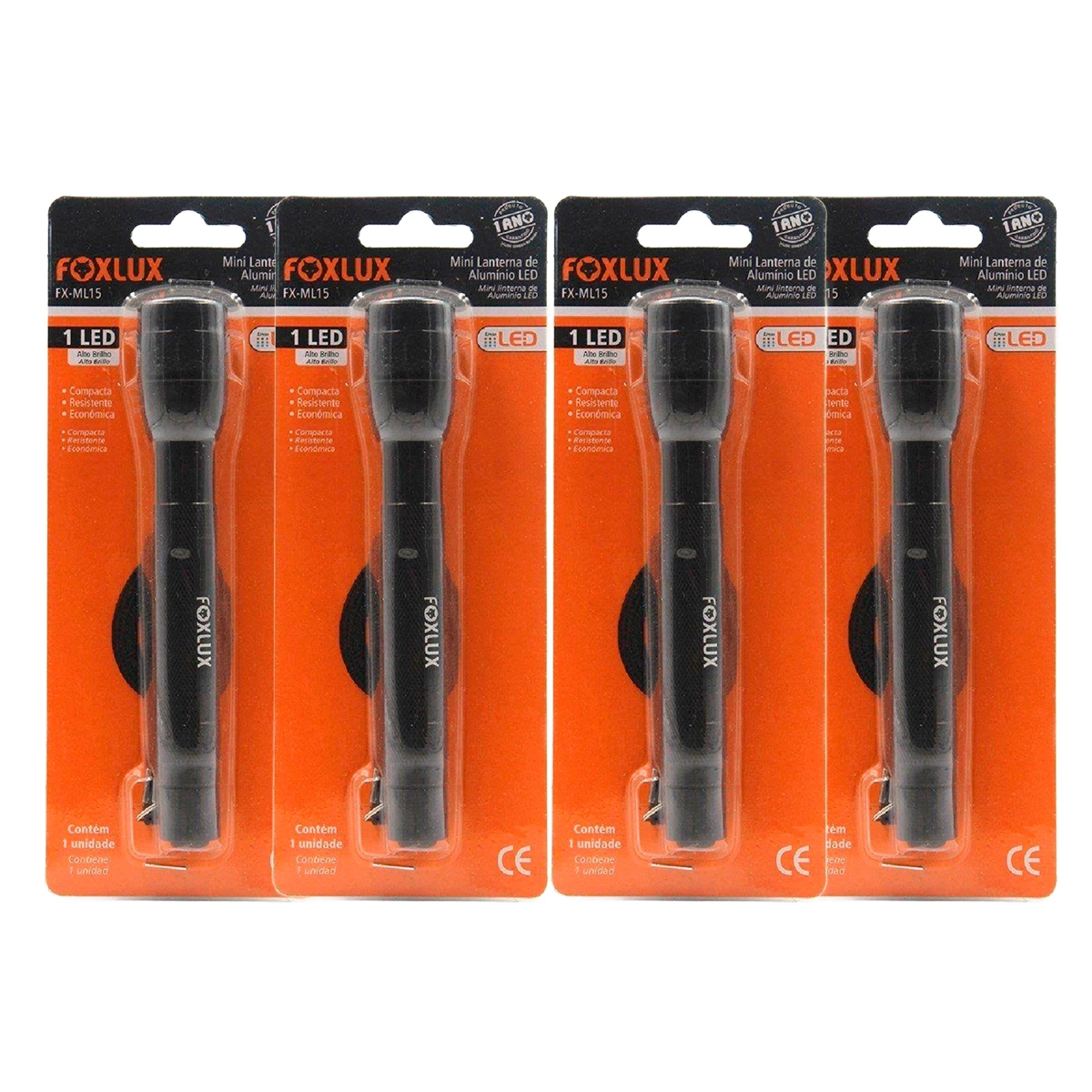 Kit 4 Lanterna Led Foxlux Alumínio Mi5 15cm