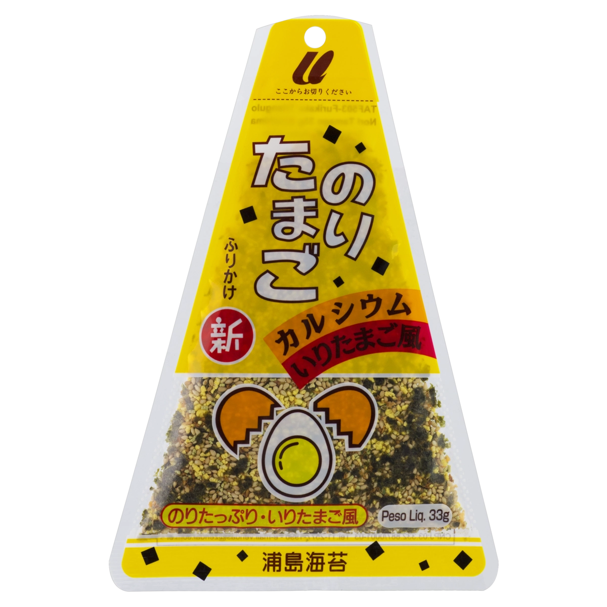 Tempero Para Arroz Furikake Triângulo Ovo Com Alga Marinha Nori Urashima Pacote 33g